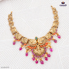 ILAKKIYAA Exquisite Multi-Colored Nakshi Necklace