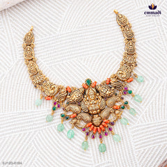 ILLAMATHI Exquisite Multi-Colored Nakshi Necklace