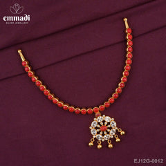 Kanakavara Stone Orange Necklace