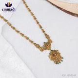 Sridevi's Antique Green Long Necklace: Handcrafted Indian Jewelry