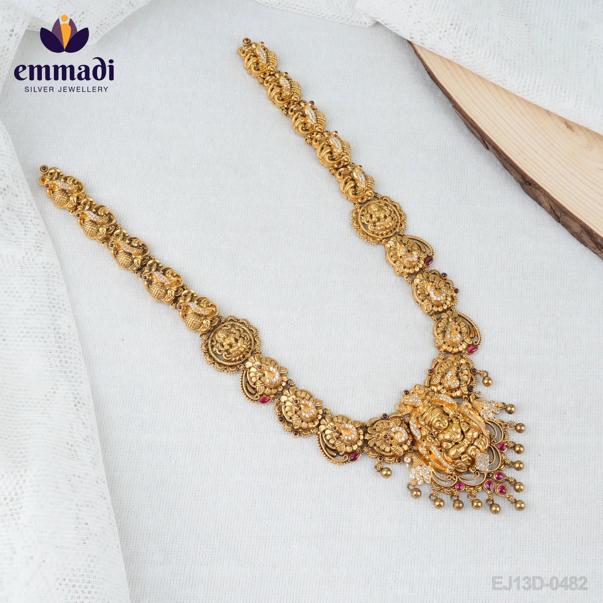 Anulata Nakshatra Handcrafted Gold-Plated Long Necklace NAKSHI