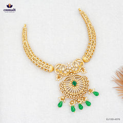 INDIRAH Elegant Green Stone Silver Jewellery
