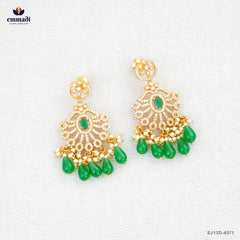 Indra Silver Hangings Green Stone Elegance