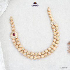 INDULALA Exquisite Pink Stone Necklace