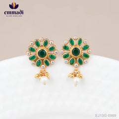 Kishmish Stone Green Studs