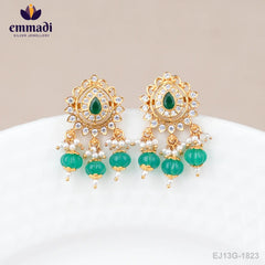 Druti Stone Green Studs
