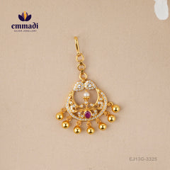 Shweta's Stone Pink Papidi Billa Jewellery - Handcrafted with Pure Gold Plating