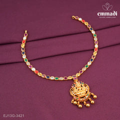 Ganagi Stone Navrathan Necklace
