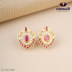 Hemali Stone Red Studs
