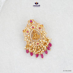 ISHTA Exquisite Pink CZ Nakshi Pendant