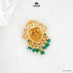 JAGAMATA Elegant Green CZ Nakshi Pendant