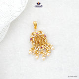 JAYEETA Exquisite Pink CZ Nakshi Pendant