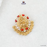 JAYITRI Elegant CZ Nakshi Orange Pendant