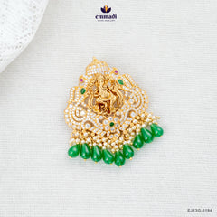 JEEVANLATA Elegant Green CZ Nakshi Pendant