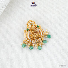JESNA Elegant Green CZ Nakshi Pendant