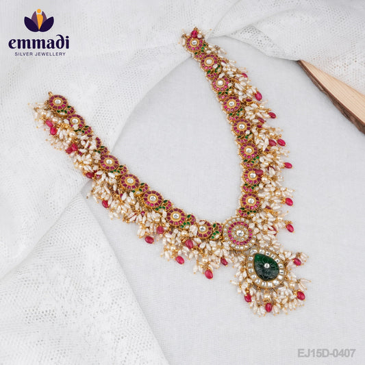 Riya's Kundan Multi Long Necklace - Handcrafted Indian Jewellery