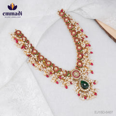 Riya's Kundan Multi Long Necklace - Handcrafted Indian Jewellery