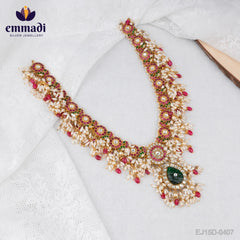 Riya's Kundan Multi Long Necklace & Hangings - Handcrafted Indian Jewellery