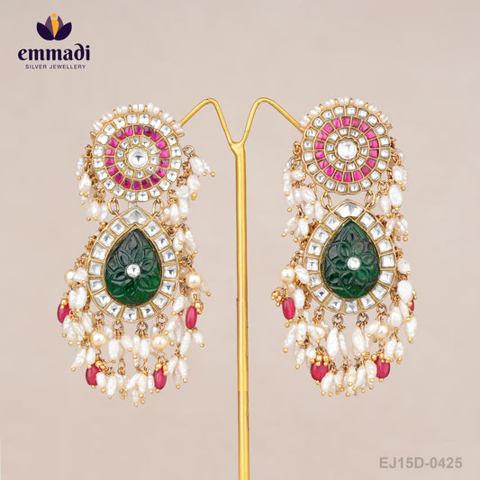 Riya's Kundan Multi Long Necklace & Hangings - Handcrafted Indian Jewellery