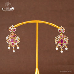 Rajeshwari Jewels: CZ Red Hangings