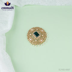 Babithra "Indraja Moissanite Green Pendant: Exquisite Handcrafted luxury for special occasions"