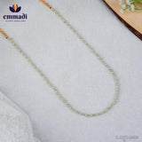 Rani Jewels - Beads Green Chain Handcrafted with Pure Gold Plating 92.5 Silver
