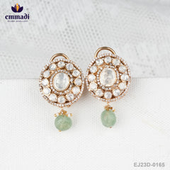 Radhika's Indian Jewellery Collection - Handcrafted Victorian White Ear Tops/Studs