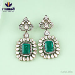 Bahula Hangings Victorian Green: Handcrafted with Pure Gold Plating 92.5 Silver