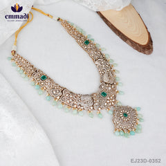 Rani's Victorian Green Long Necklace: Handcrafted Indian Jewellery Collection
