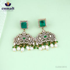 Baikuntha Hangings Victorian Green: Handcrafted with Pure Gold Plating 92.5 Silver