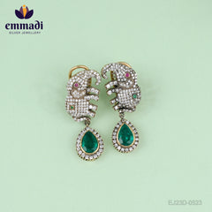 Bakula Hangings Victorian Green: Handcrafted with Pure Gold Plating 92.5 Silver