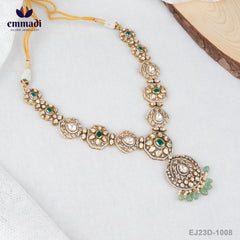Rani's Victorian Green Long Necklace: Handcrafted Indian Jewellery Collection