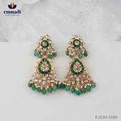 Leela's Moissanite Green Hangings - Handcrafted Jewellery