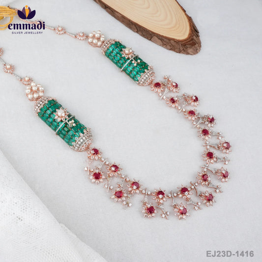 Asha's Shimmering Stone Creations: Two Colour Stones Multi Long Necklace