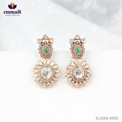Chandralekha Jewellery Collection: Victorian Green Ear Tops/ Studs