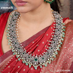 Shivali Victorian Green Long Necklace