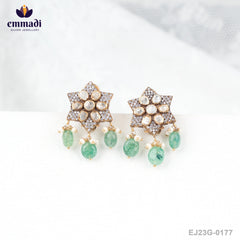 Radhika's Indian Jewellery Collection - Handcrafted Victorian White Ear Tops/Studs