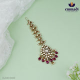 Shubham's Polki White Papidi Billa: Handcrafted Jewelry with Pure Gold Plating