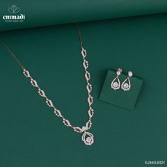 SWARNIMA Elegant White CZ Necklace