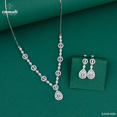 Aranya Elegant White CZ Necklace Collection