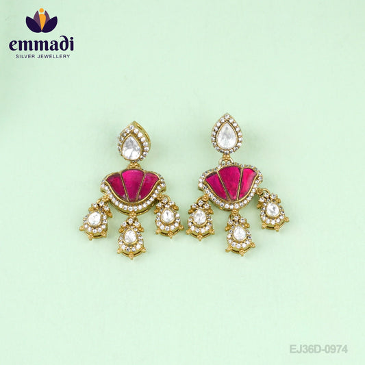 Asmita Arunima Handcrafted Jewelry: Hangings Victorian Pink