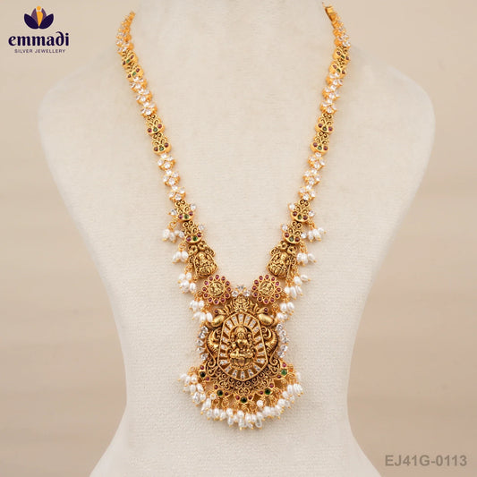 Himaadri Guttapusalu Multi Long Necklace and Bhusandi Nakshi Hangings Set