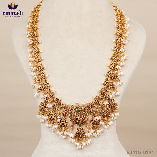 Kalapini Guttapusalu Multi Long Necklace & Hitaishi Nakshi Multi Hangings Set