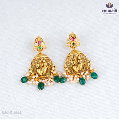 Exquisite Multi-Colored Nakshi Long Necklace and Hangings Set