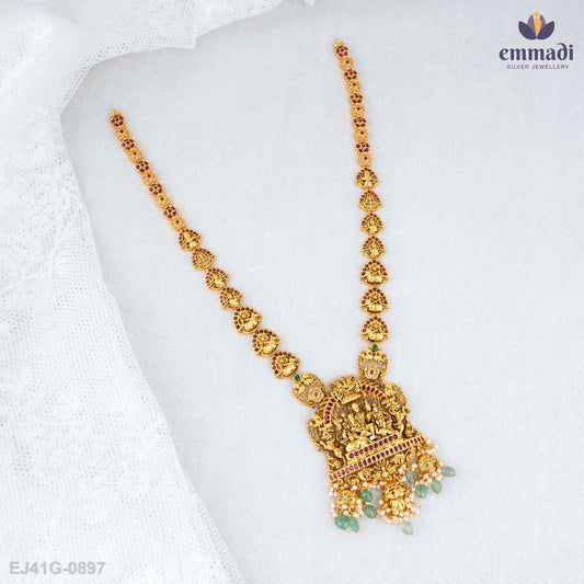 Anjika Radiance: Elegant Multi-Hued Nakshi Long Necklace and Hangings