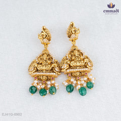 Eshana Elegant Long Necklace with Ishaani Glamour Nakshi Hanging Jewels