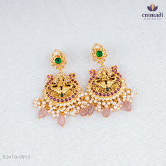 Surina Exquisite Multi-Colored Nakshi Necklace & Abhira Elegance Hangings