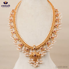 Mandalini Guttapusalu Red Long Necklace