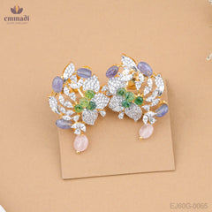 Violet Radiance: Multi-Colored Gemstone Necklace