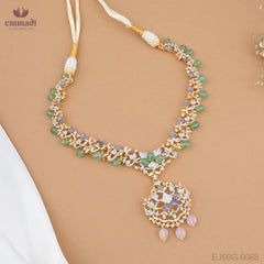 Violet Radiance: Multi-Colored Gemstone Necklace